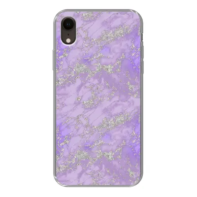 Produktbild von MuchoWow® Handyhülle Schutzhülle Hülle für iPhone XR Marmor - Lila - Muster Silikon Softcase Handy Hülle - Schutzdeckel