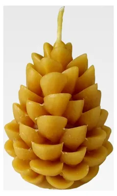 Produktbild von Bienenwachskerze Tannenzapfen 8 cm – handgegossene Figurenkerze aus 100 % Bienenwachs