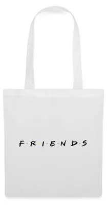 Produktbild von Spreadshirt Friends Logo Schwarz Stoffbeutel, One size, Weiß