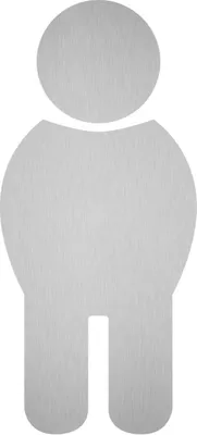 Produktbild von Aufkleber - Piktogramm WC Herren, Edelstahl, selbstklebend, 68x150 mm