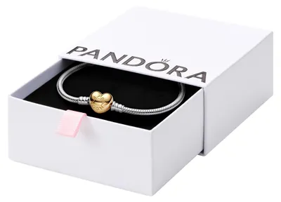 Produktbild von PANDORA Moments Schlangen-Gliederarmband mit Herz-Verschluss aus Sterling-Silber