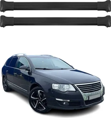 Image de Barres de toit transversales pour VW Passat B6 2005-2010 Variant Alu Noir