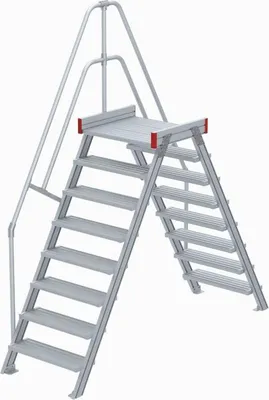 Produktbild von Euroline 512 Überstieg 60° 1000mm Stufenbreite 2x8 Stufen Alu gerieft