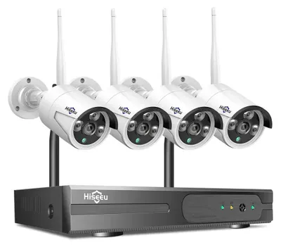Immagine prodotto di Sistema di telecamere di sicurezza - 10 canali, telecamera da 3 megapixel - Per uso esterno - Telecamera di sorveglianza - Rilevamento umano tramite intelligenza artificiale