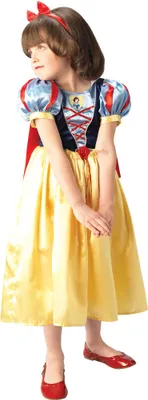 A young girl wearing a Snow White costume.