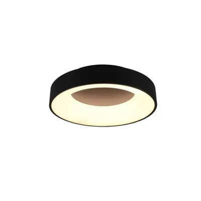 Zdjęcie produktu dla TRIO Trio Girona -LED-plafondi, 45 cm, musta, 3100 lm, 3000 K, switch dimmer