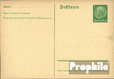 Produktbild von Belege Ganzsachen Deutsches Reich 1933 P225I Amtliche Postkarte  Hindenburg