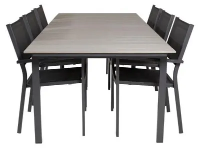 Zdjęcie produktu dla Levels zestaw ogrodowy stół 229x100cm 6 krzeseł Copacabana czarny.