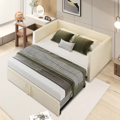 Obrázok produktu pre Čalúnená posteľ CDGlobal Rozkladacia rozkladacia pohovka 90/180 x 200 cm s lamelovým roštom, multifunkčné lôžko zo zamatovej tkaniny šetrnej k pokožke