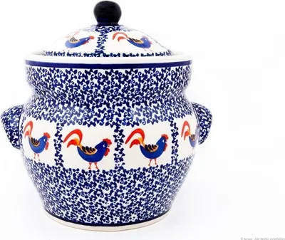 Produktbild von Original Bunzlauer Keramik Gärtopf 3 Liter mit Wasserrinne - Rumtopf Mehrzwecktopf Keramiktopf Design 1090