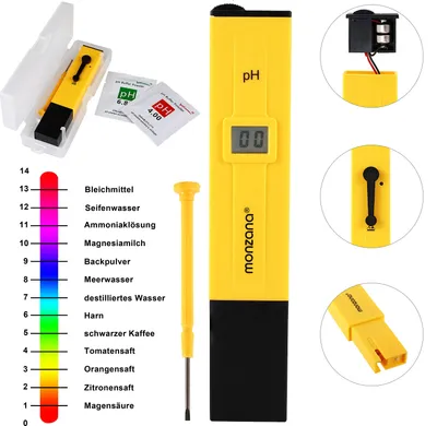 Produktbild von MONZANA® PH Messgerät Digitale Wassertester | mit LCD Anzeige | Batterie