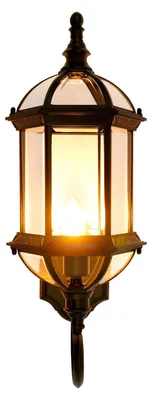 Immagine prodotto di Lampada da esterno - Lanterna da parete - Impermeabile - Alluminio pressofuso - Vetro trasparente - 24–240 V - Per veranda/garage/terrazza - Nero