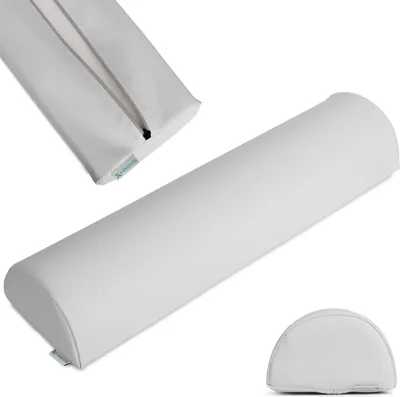 Produktbild von Habys Lagerungsrolle Halbrund, Nackenrolle, Knierolle, Lagerungskissen | für Massage und Therapie | Kniehalbrolle, 60x15x10cm | Hellgrau
