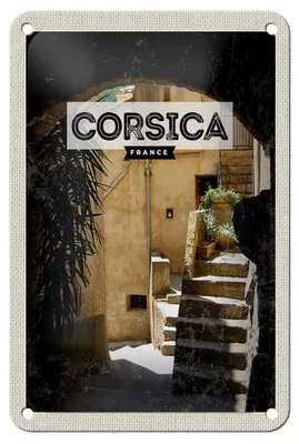 Produktbild von Blechschild Reise 12x18cm Corsica France Architektur Urlaubsort Schild
