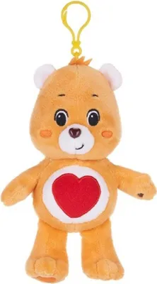 Produktbild von Glücksbärchi Kuscheltier Care Bears Plüsch Plüschfigur Teddybär Stofftier Glücksbärchen für Kinder Geheimnis Bärchi braun Bagclip 14 cm