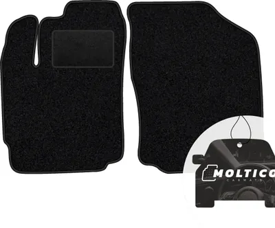 Produktbild von moto-MOLTICO Vorne Fußmatten Auto Velours Autoteppiche Schwarz Automatten Set 2-teilig passend für Daihatsu Sirion 1998-2005
