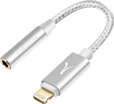 Image de Akashi, Adaptateur Lightning iPhone MFi Jack 3,5 mm Nylon, Argent