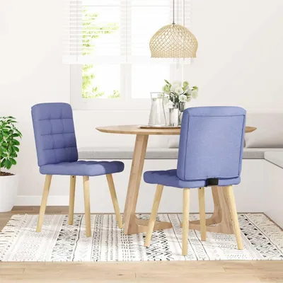 Produktbild von vidaXL Esszimmerstühle 2 Stk. Jeansblau Stoff