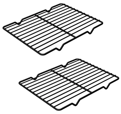 Kühlgitter-Set 2er, Edelstahl, 26x20 cm, ofenfest, schwarz