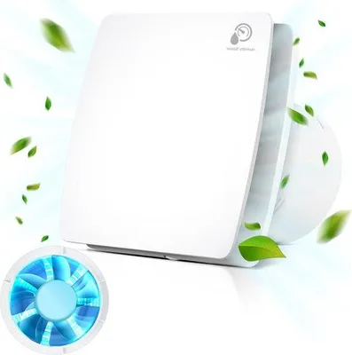 Image de Ventilateur de salle de bains 100 mm, 12 W, avec capteur d'humidité et temporisation