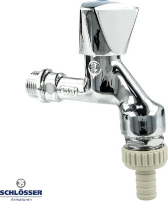 Produktbild von Js Auslaufventil Mit Rb,Rv,Sv     3-Kt.-Griff Blau,1/2",Pol.cr,Dvgw