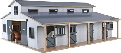 Image de Kids Globe Horses Pferdestall (7 Pferdeboxen, mit Lagerfläche im Dach, 1:24)