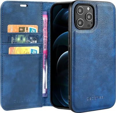 Immagine prodotto di Apple Iphone 13 Pro Blu Marine Custodia Con Patta In Finto cuoio Brieftasche A2483