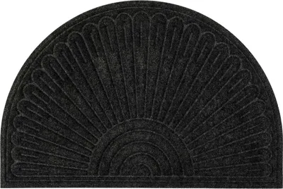 Produktbild von Fußmatte - 60x90 cm - Halbrund - Schwarz - Rutschfeste Türmatte für Außen & Innen - Schmutzfangmatte - Fußabstreifer