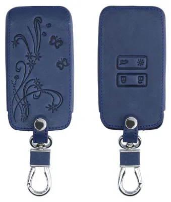 Zdjęcie produktu dla Etui kwmobile z sztucznej skóry do kluczyka samochodowego Renault z 4 przyciskami (system Keyless Go) - pokrowiec na kluczyk samochodowy, wytrzymałe etui ochronne na kluczyk