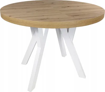 Produktbild von Runder Ausziehtisch ARTISAN Eiche Ø100+50 weiß