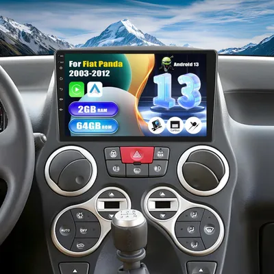 Obrázok produktu pre Android 13 autorádio [2+64 GB] pre Fiat Panda (2003-2012) | 9-palcový dotykový displej s CarPlay/Android Auto