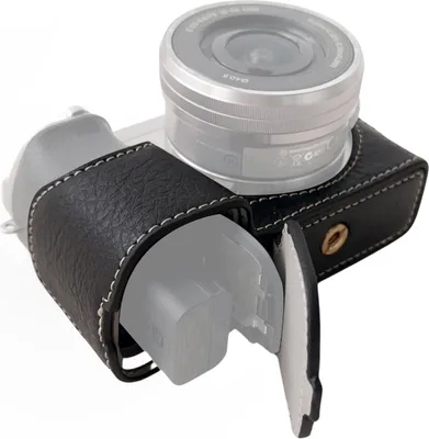 Obrázek produktu pro Přenosné ochranné pouzdro na fotoaparát, brašna na fotoaparát v retro stylu, pouzdro s otvorem ve spodní části a ramenním popruhem, náhrada za fotoaparát Sony A6400/A6300/A6100/A6000