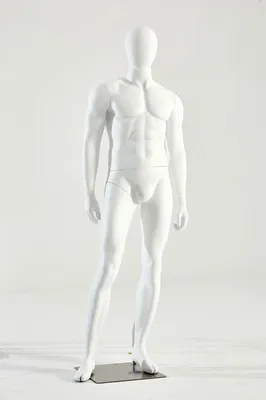 Obrázek produktu pro M21-6 Man White Eurotondisplay Female Mannequin Standing White Matt Painted Egghead Elegantní a elegantní