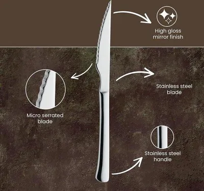 Produktbild von Famanu Steakmesser-Set 24-teilig aus Edelstahl - Hochwertige Qualität