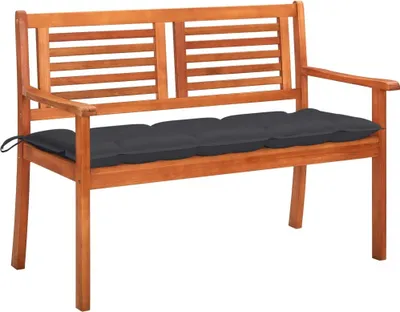 Produktbild von 2-Sitzer-Gartenbank mit Auflage 120 cm Massivholz Eukalyptus