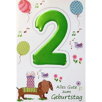 Produktbild von Zahlengeburtstagskarte 2. Geburtstag