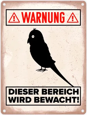 Produktbild von Warnung Kanarienvogel Metallschild in 15x20 cm mit Vogel Silhouette