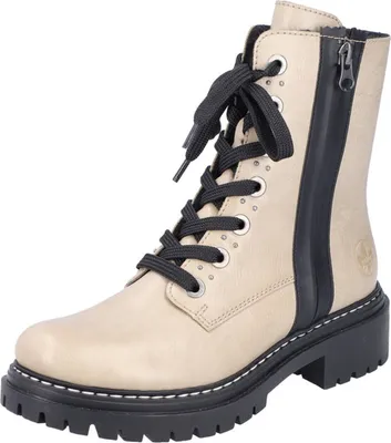 Obrázok produktu pre Rieker dámske šnurovacie topánky s teplou podšívkou a ozdobným zipsom 72634, veľkosť:38 EU, farba:Beige