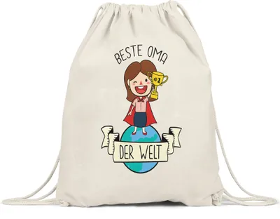 Produktbild von Beste Oma der Welt Turnbeutel Gymsack Omi Großmutter Geschenkidee Geburtstag Enkel Enkelin Enkelkinder