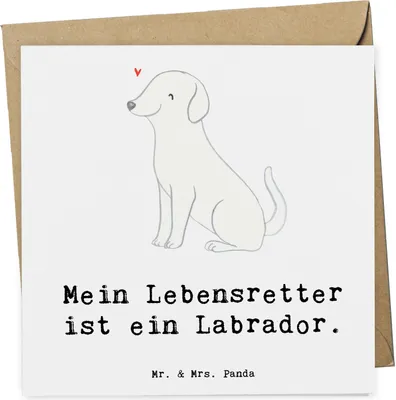 Produktbild von Mr. & Mrs. Panda Grußkarte Labrador Lebensretter - Weiß - Geschenk, anlasskarte, Glückwunschkarte, doppelkarte, Klappkarte, faltkarte