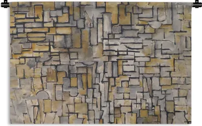 Produktbild von MuchoWow® Wandteppich Wandbehang Mondrian - Kunst - Alte Meister 60x40 cm Tapisserie Dekoration Wandtuch - Wanddekorationen