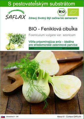 Obrázok produktu pre SAFLAX - BIO - Feniklová cibuľka - Foeniculum vulgare var. azoricum - 100 Semená - S pestovateľským substrátom bez klíčkov