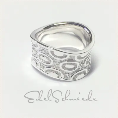 Produktbild von Ring gewellt Ornament 925/- Sterling Silber Bandring Partnerring  #53
