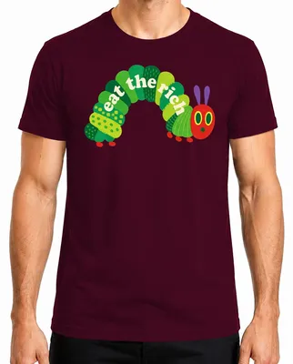 Produktbild von Eat The Rich Raupe Hungrig Nimmersatt Parodie Statement Sarkasmus Herren T-Shirt, Burgundy, L