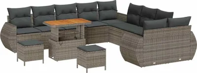 Immagine prodotto di Set divano da giardino vidaXL, 13 pezzi, grigio, in polyrattan