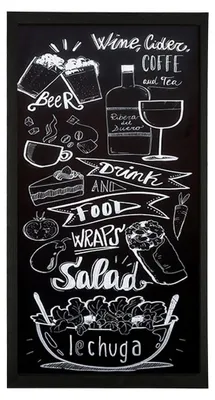 Produktbild von MG Design Kreidetafel aus Holz 50 x 100 cm - Robuste Wandtafel mit Schwarz Holzrahmen, leicht abwischbare Oberfläche für Zuhause Bars & Schulen