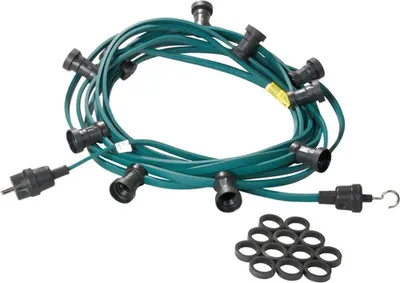 Illu-/Partylichterkette grün 5m | Außenlichterkette | Made in Germany | 10 x E27 Schraubfassung