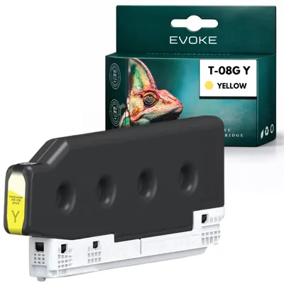 Productafbeelding van Evoke-inktpatronen, compatibel met de Epson-printer T08G4 C13T08G400, geel, 400 ml, compatibel met Epson AM-C5000 en AM-C6000