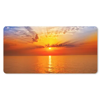 Produktbild von MuchoWow® Schreibtischunterlage Sonnenuntergang - Meer - Himmel - Orange - Horizont - Wasser 80x40 cm - XXL Mauspad - Gaming Mauspad