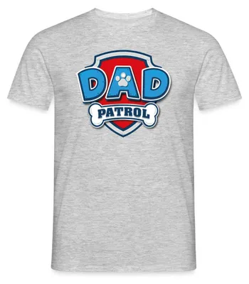 Produktbild von Spreadshirt Paw Patrol Dad Patrol Vatertag Papa Karneval Männer T-Shirt, M, Grau meliert